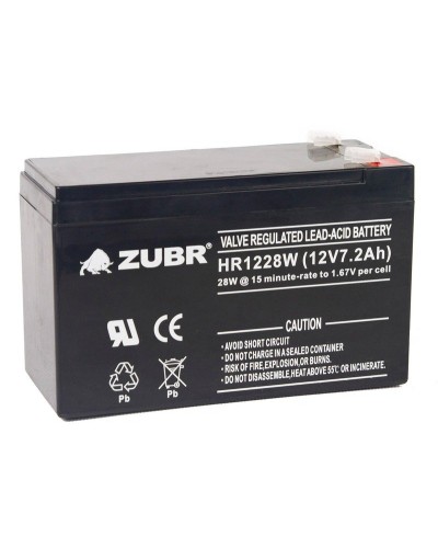 ZUBR HR 1228W (12V, 7,2Ah). Аккумулятор герметичный свинцово-кислотный. ZUBR в Омске