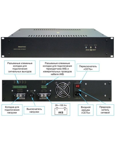 SKAT -V.12DC-18 RACK (СКАТ ИБП-12/18-RACK) (2145). Источник вторичного электропитания резервированный. Бастион в Омске