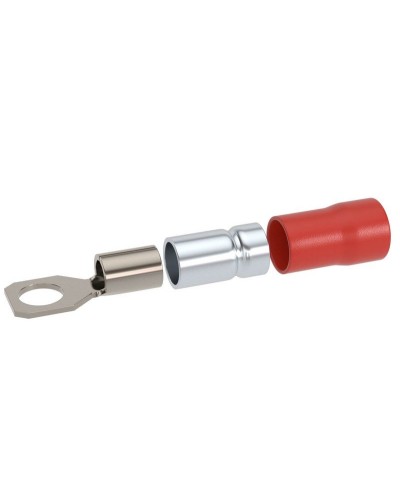 Наконечник НКИ 0,25-1,5 М6 (D6,4мм) с отверстием под винт (100 шт) (2A6P-DS-PVC). Наконечник с отверстием под винт и изолированным фланцем ПВХ, двойная гильза. ДКС в Омске