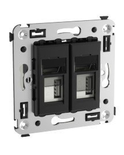 Розетка USB в стену Avanti черный квадрат (4402543). Розетка USB. ДКС в Омске