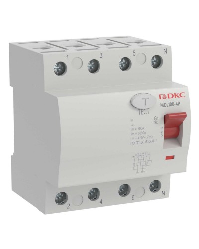 YON MAX MDL100 ВДТ, 4P, 30mA, 25A, АС (MDL100-4P2-25-AC). Автоматический выключатель дифференциальный (УЗО). ДКС в Омске