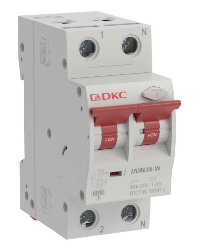 YON max MDR, 1P+N, 30mA, 25A, 6kA, А (MDR63N-1N2C25-A). Автоматический выключатель дифференциального тока. ДКС в Омске
