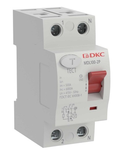 YON MAX MDL100 ВДТ, 2P, 10mA, 16A, АС (MDL100-2P1-16-AC). Автоматический выключатель дифференциальный (УЗО). ДКС в Омске