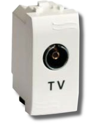 Розетка TV универсальная Brava 1 модуль белая (76721B): Розетка TV в Омске