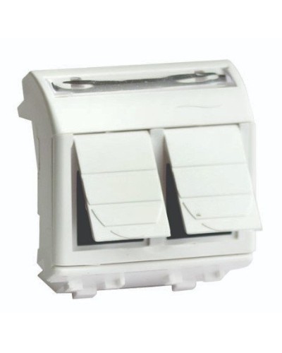 Розетка RJ-45 Brava 2 модуля слоновая кость (75656S): Розетка компьютерная с двумя разъёмами в Омске
