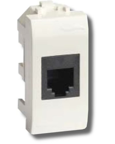 Розетка RJ-45 Brava 1 модуль белая (76654B): Розетка компьютерная с одним разъёмом в Омске