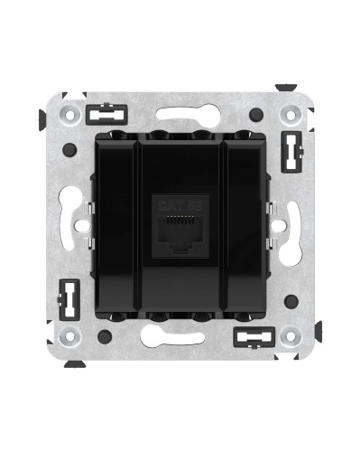 Розетка RJ-45 в стену, кат.5E, Avanti, одинарная, черный квадрат (4402663). Розетка компьютерная. ДКС в Омске