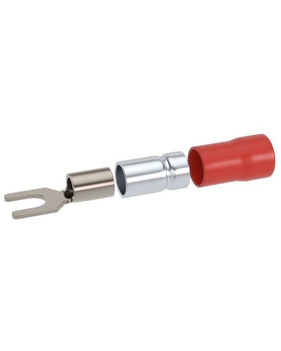 Наконечник вилочный НВИ 0,25-1,5 М6 (D6,4мм) (100 шт) (2A16P-DS-PVC). Наконечник вилочный с изолированным фланцем ПВХ, двойная гильза. ДКС в Омске