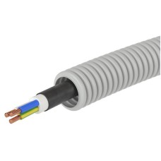 Труба ПВХ D20 + ВВГнг(А)-LS 3х1,5 (ГОСТ+) (9L920100). Гофрошланг с кабелем. ДКС