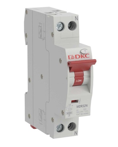 YON max MDR, 1P+N, 30mA, 6A, 6kA, А (MDR32N-1N2C6-A). Компактный автоматический выключатель дифференциального тока. ДКС в Омске