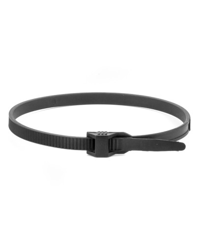 Хомут 9х300 P6.6 черный (100шт) (26502SR). Хомут с плоским замком. ДКС в Омске