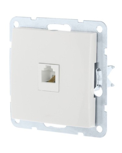 Розетка RJ-45 кат. 5е с накладкой, белый LK60 (866104-1). Розетка компьютерная. Экопласт в Омске