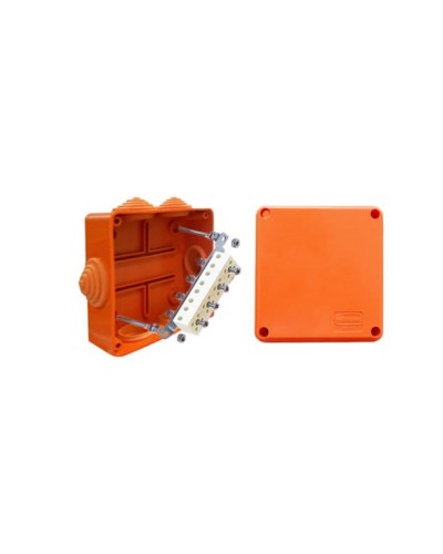 Коробка JBS100 100х100х55, 6 вых., 3P (1,5…10мм²) (43307HF): Коробка монтажная, огнестойкая, без галогена в Омске