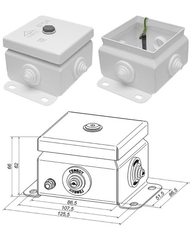 КМ IP55-0808 (без DIN рейки). Коробка монтажная электротехническая. Гефест в Омске