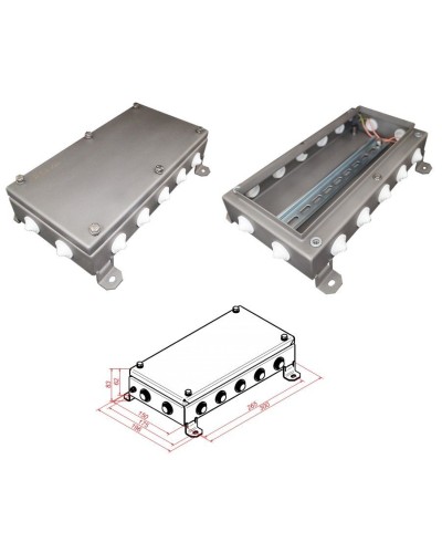 КМ IP55-1530, 14 вводов, нержавейка. Коробка монтажная электротехническая. Гефест в Омске