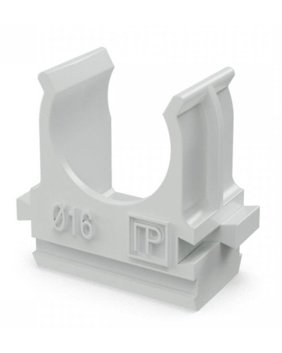Крепеж-клипса для труб АБС-пластик в п/э D16 (100 шт) (PR.02616). Крепление для труб ПВХ. Промрукав в Омске