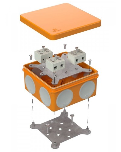 Коробка огнестойкая 100х100х50 (60-0300-FR10.0-6). Коробка огнестойкая для открытой установки. Промрукав в Омске