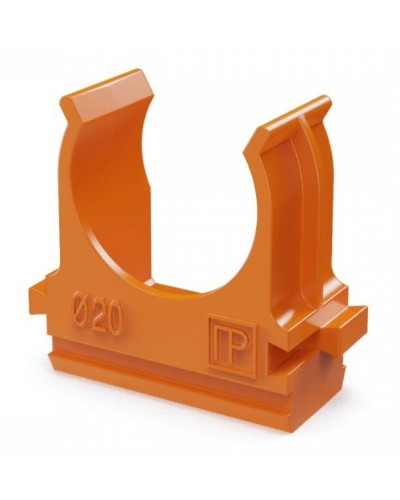 Крепёж-клипса для труб АБС-пластик оранжевая D20 (100 шт) (PR13.0064). Крепление для труб ПВХ. Промрукав в Омске